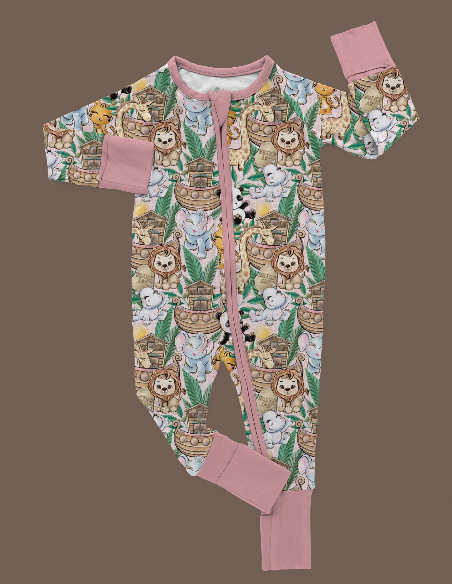 Pink Noah’s Ark Baby Romper